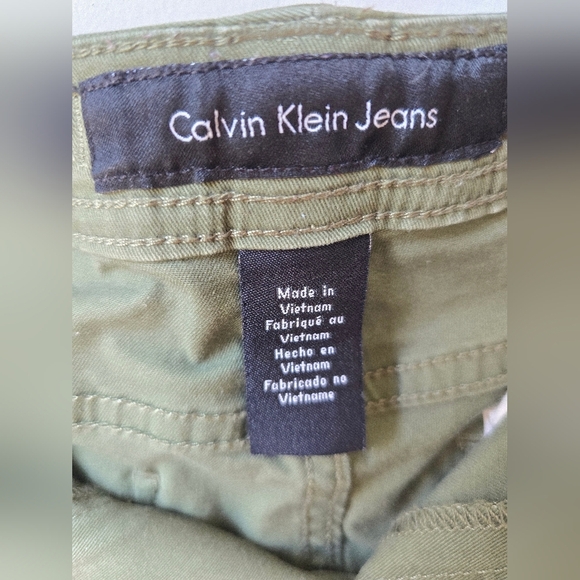 CALVIN KLEIN JEANS Olive Green Khaki Ankle Slim Jeans Denim Size 10 M - Picture 4 of 6